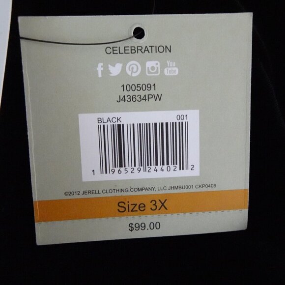 John Mark Velvet Pants Women's Plus Size 3X Black Pintuck Detail Pull On - Picture 9 of 9